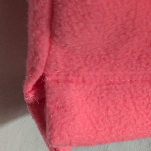 J Crew Neon Pink Fleece Top Size Small Tortoise Buttons Pockets - Picture 6 of 7